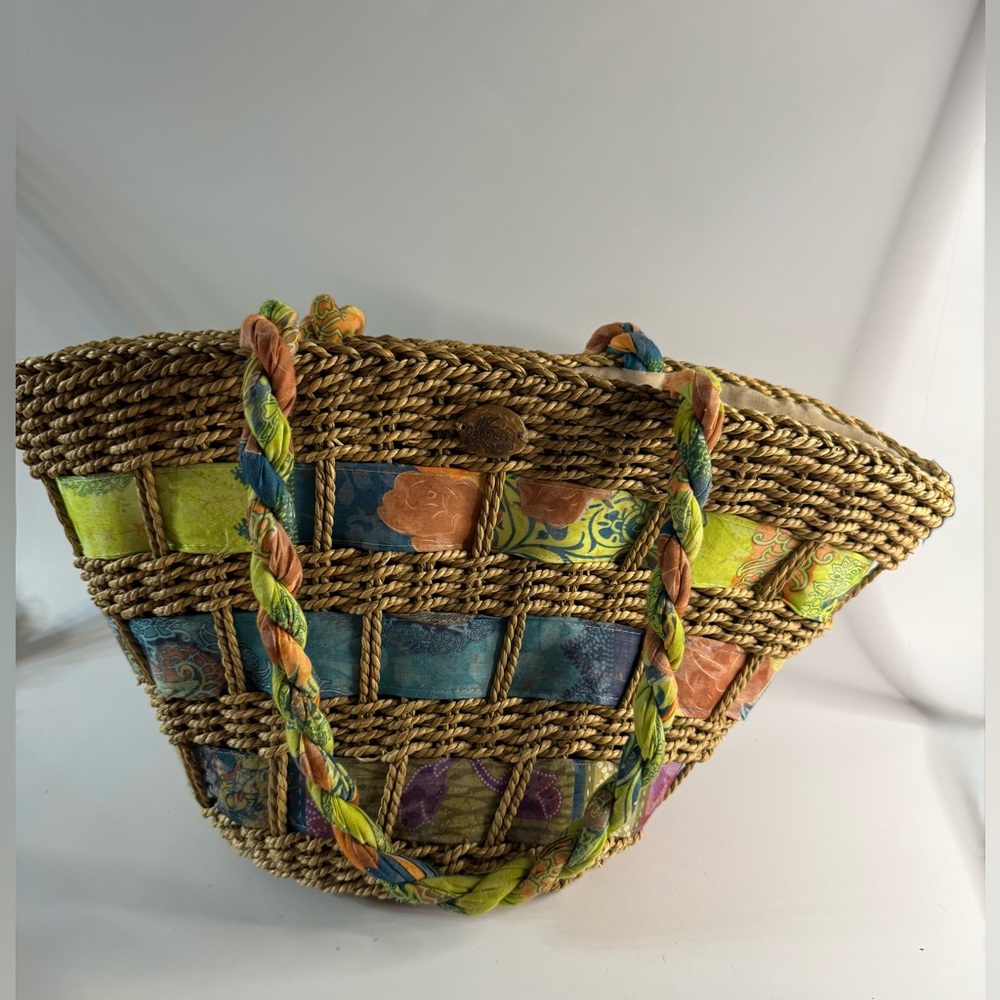 Capelli Straworld Tote Bag Shoulder Straw Fabric